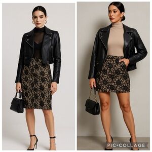 ✨ Black Lace Overlay Pencil Skirt – Elegant & Trendy